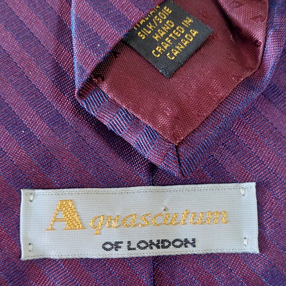 Aquascutum of London silk tie, hand-crafted in Canada, 4" Purple